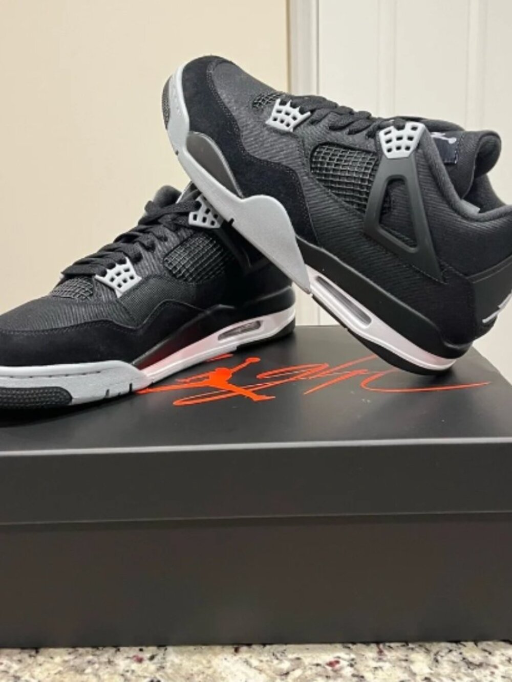 Brand New Air Jordan 4 Retro Black Canvas